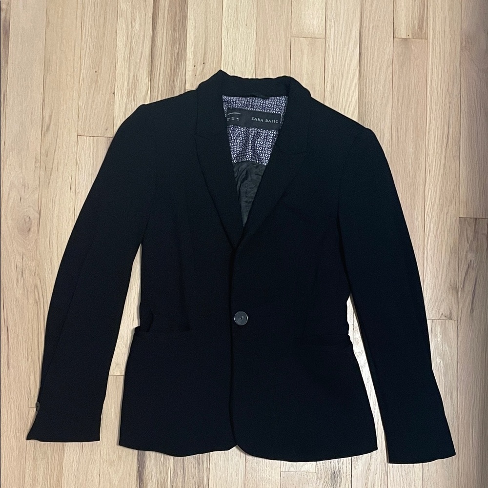 Zara Basic Black Tailored Jacket - image 1